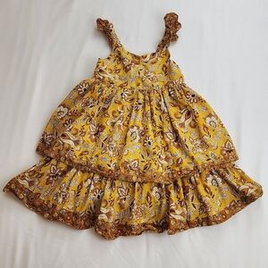 Joie Yellow Floral Sleeveless Kids Dress